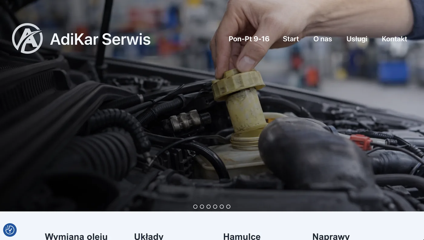 Adikar.pl — przykład strony internetowej dla firmy, tworzenie stron WWW Wrocław